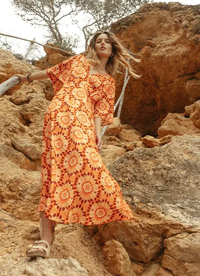 Des robes orange best sale